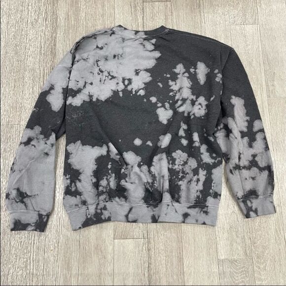 ACDC Back In Black Acid Wash Graphic Band Sweatshirt - Picture 4 of 6